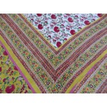 Double Bed Jaipuri Quilt / Razai Hand Block Printing Floral Design Size 90*108